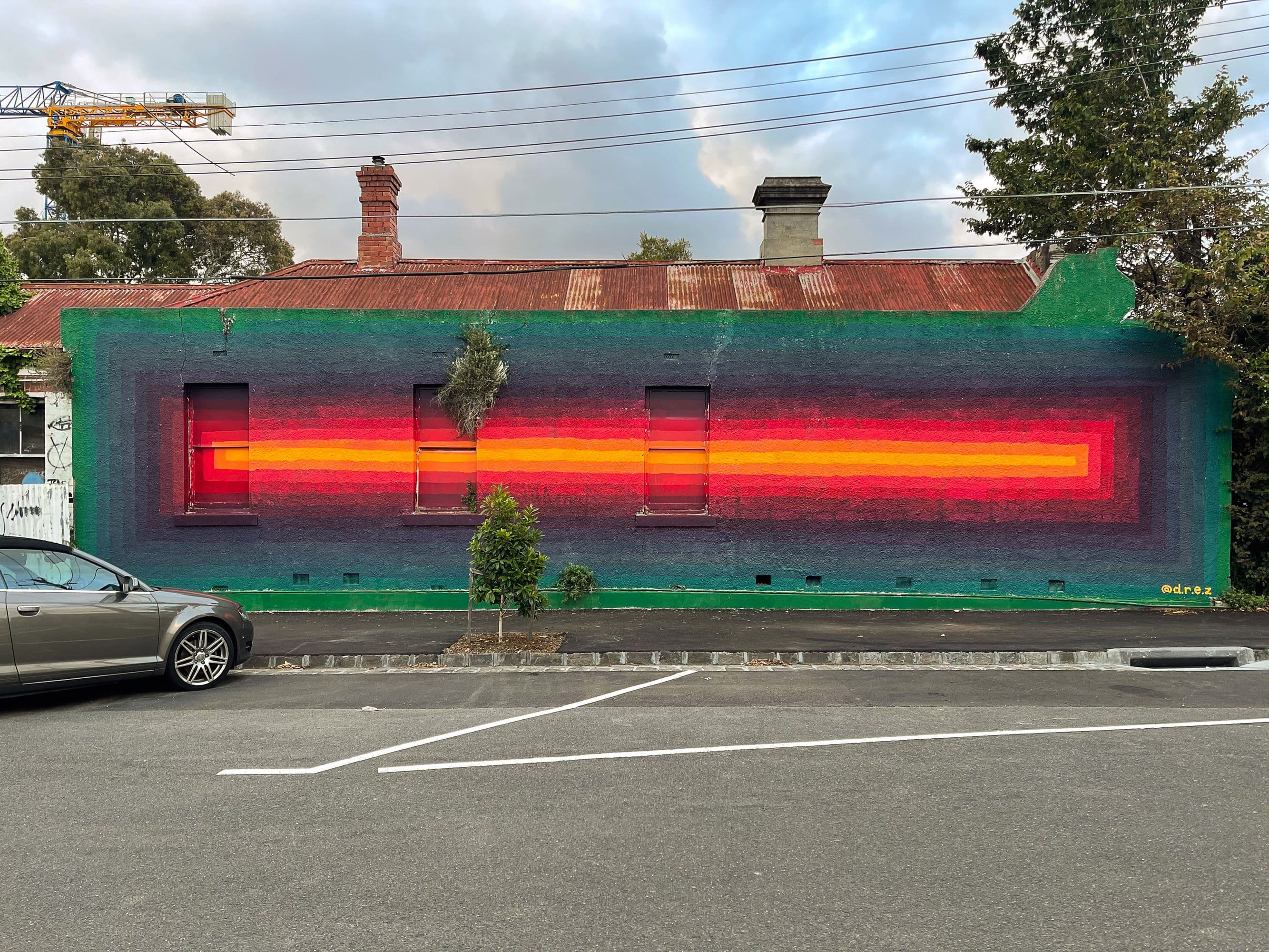 Studio Drez, Drez, Resene, Mural, Street Art, Colour, Op Art, Public Art, Contemporary Art, Street Art, Chromatic Pulse, Clifton Hill, Uncle Drew