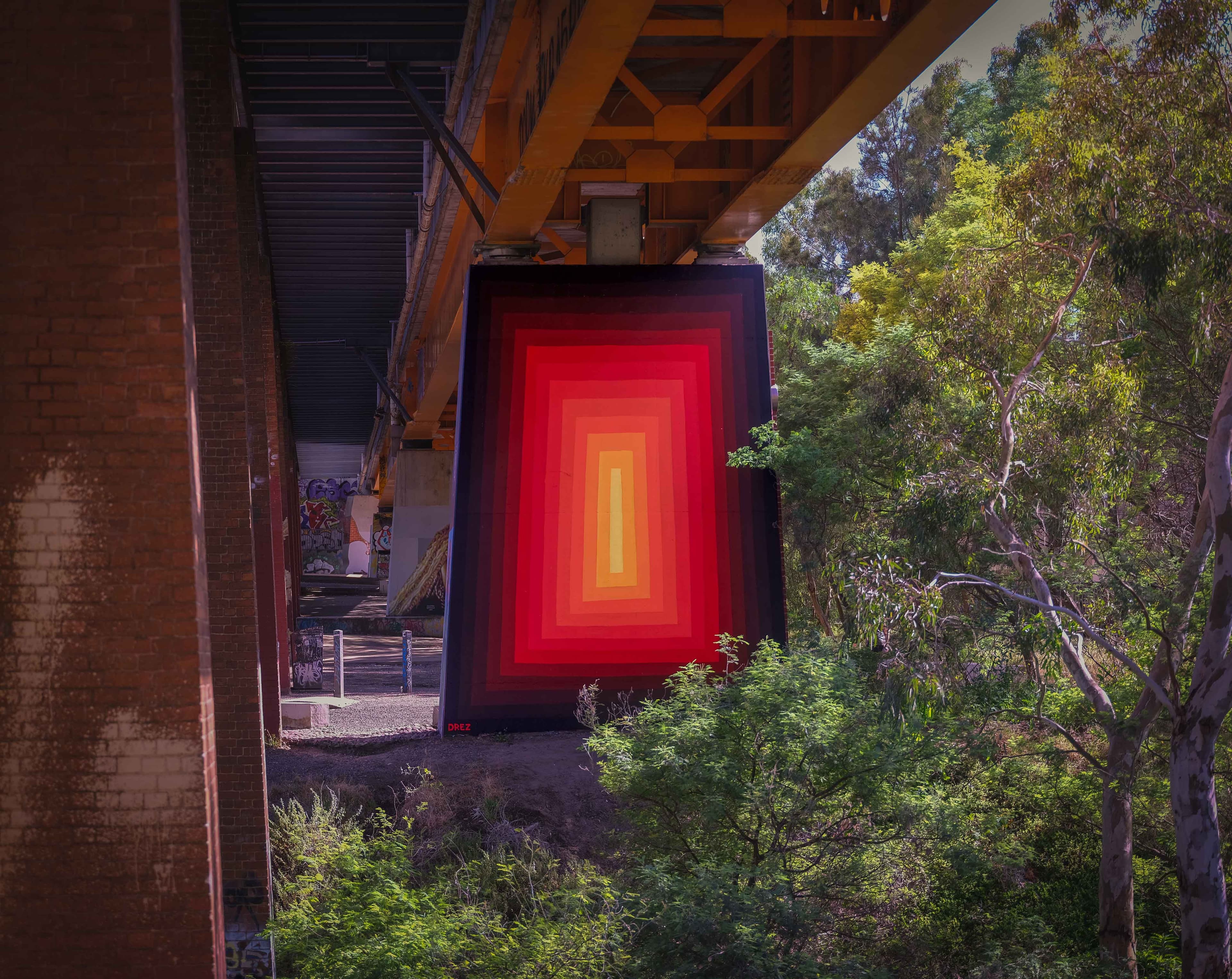 Westgarth, Drez, Northcote, Public Art, Street Art, Colour, Chromatic Pulse, Merri Creek, Contemporary Art, Art Fair