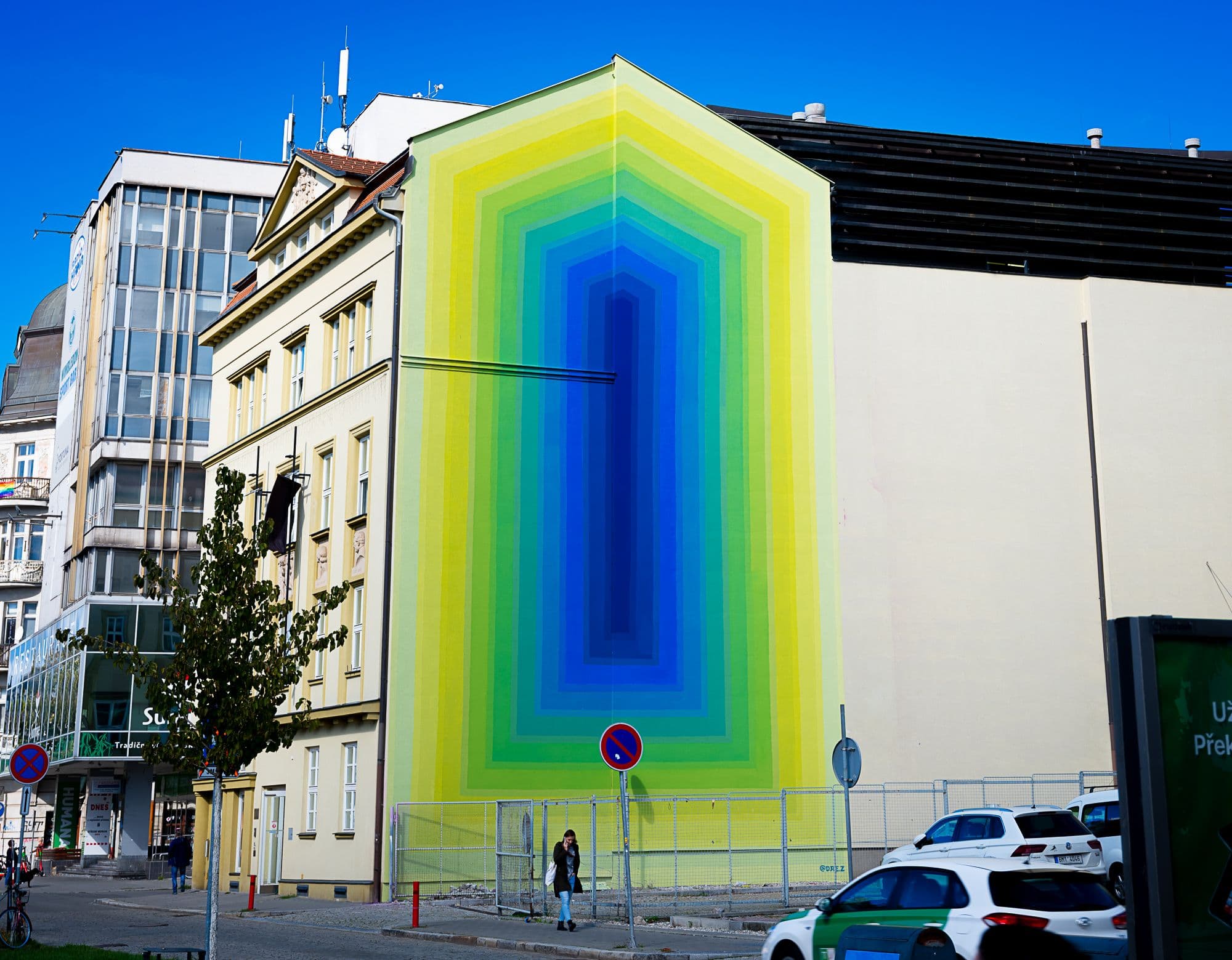 Studio Drez, Drez, Resene, Mural, Street Art, Colour, Op Art, Public Art, Contemporary Art, Street Art, Olomouc, Pulse, Chromatic Pulse