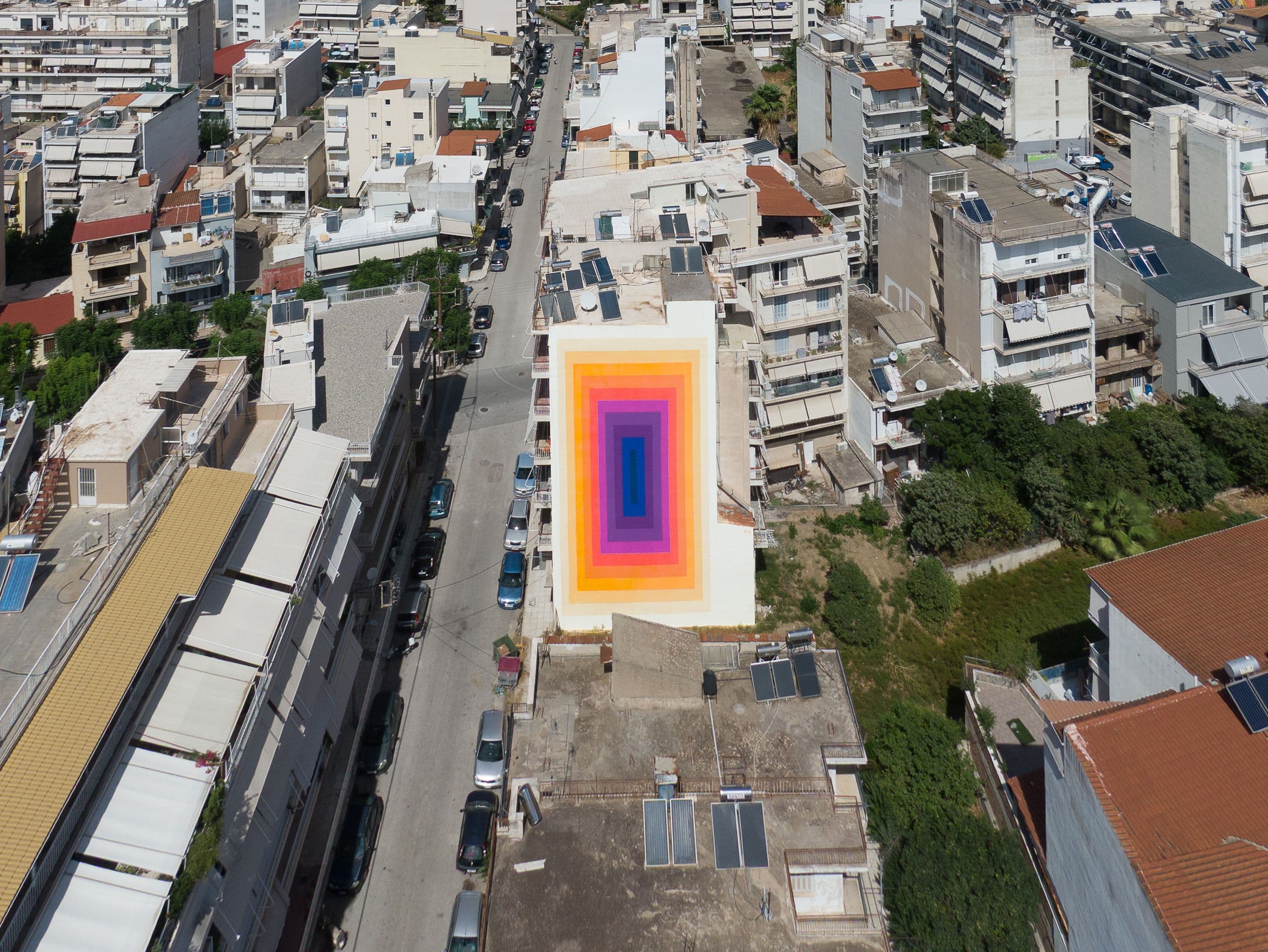 Studio Drez, Drez, Resene, Mural, Street Art, Colour, Op Art, Public Art, Artwalk Festival, Patras, Greece, European Street Art