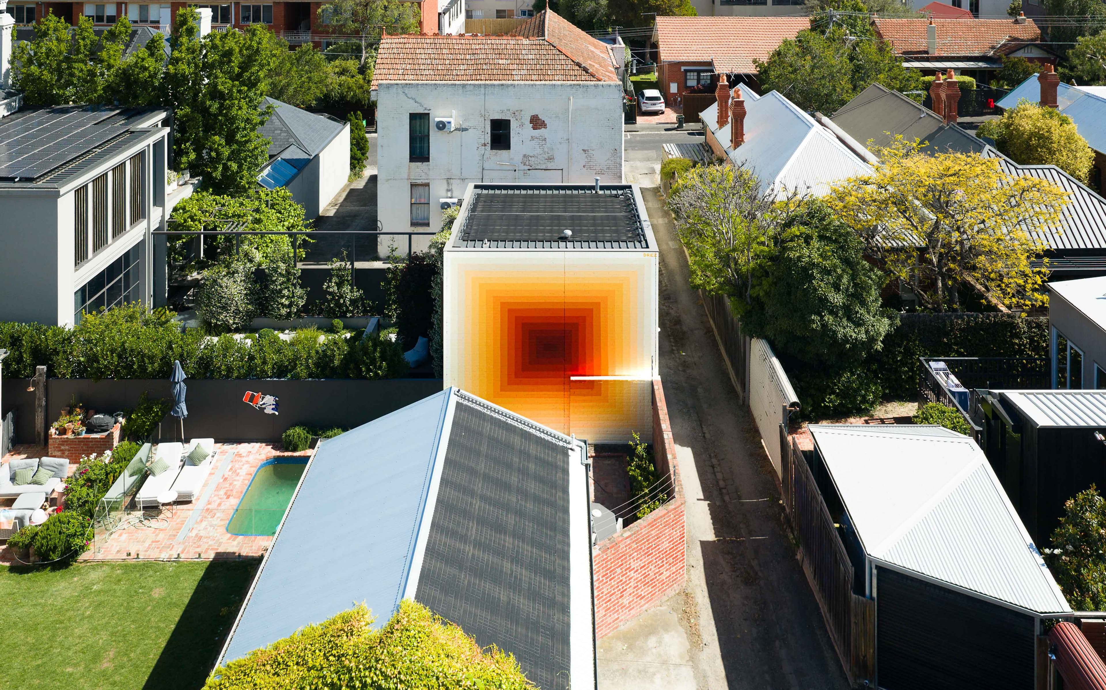 St Kilda, Chromatic Shift, Public Art, Studio Drez, Drez, Resene, Mural, Street Art, Colour, Op Art, Public Art, Contemporary Art, Street Art, Mural Festival, Sculpture, Immersive, Kinetic MAGMA Gallery, MAGMA Galleries